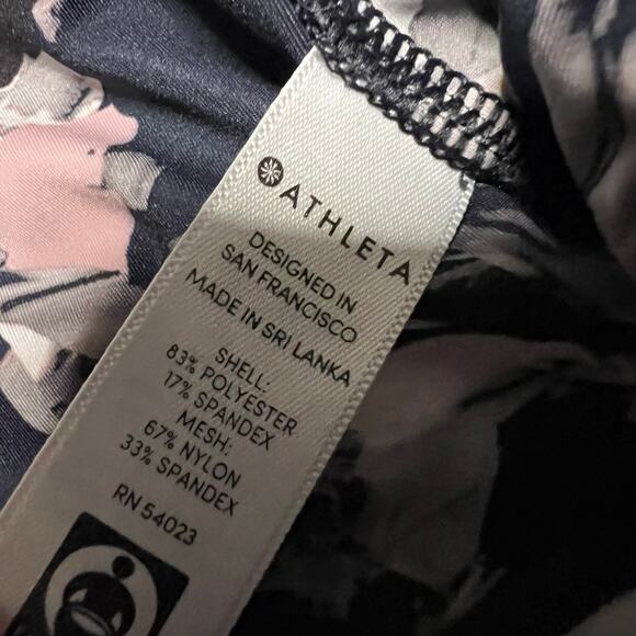 Athleta Leggings Womens Medium Challenge Bloom Midnight Madness Navy Blue - Picture 5 of 10